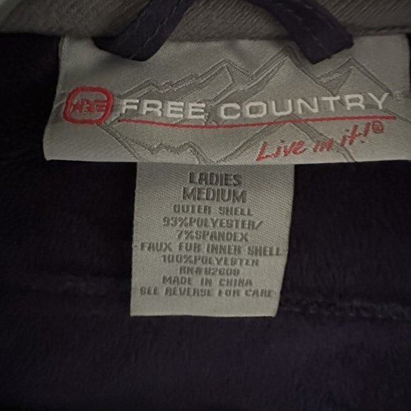 Ladies FREE COUNTRY Soft Shell Outerwear Hooded Jacket‎ Fleece Lined Size Medium - Picture 3 of 13